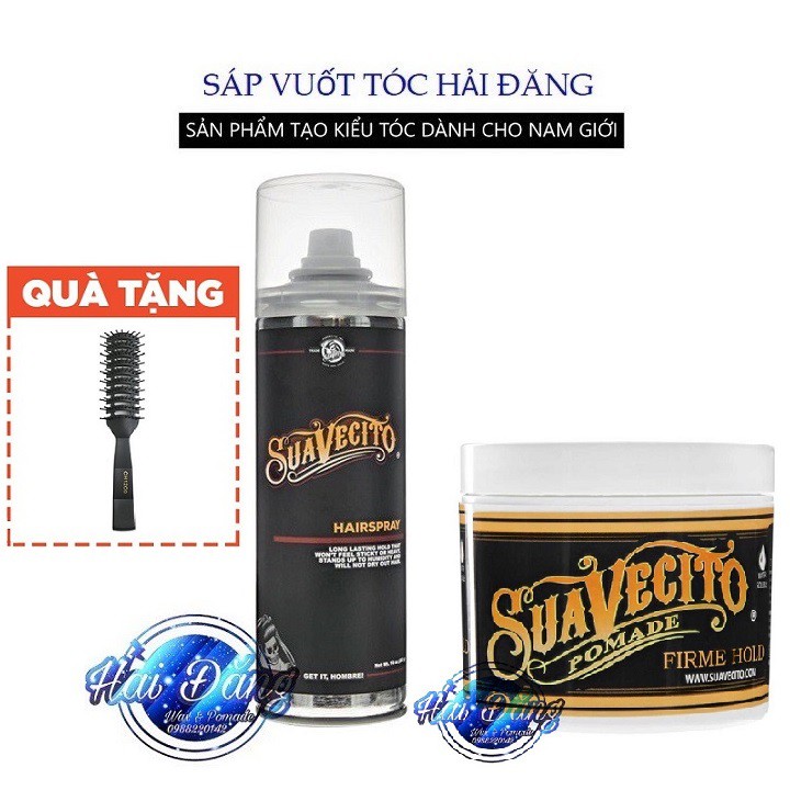 [CHÍNH HÃNG USA] Sáp Vuốt Tóc Suavecito Strong ( Firme) Hold Pomade + Gôm Suavecito Hairspray