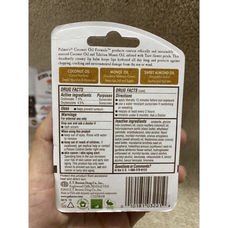 [HÀNG MỸ] Son dưỡng Palmer Coconut Oil Balm 8gr..