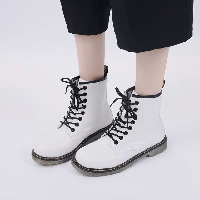 [ORDER 10 NGÀY] Boots nữ cao cổ da PU đế bệt