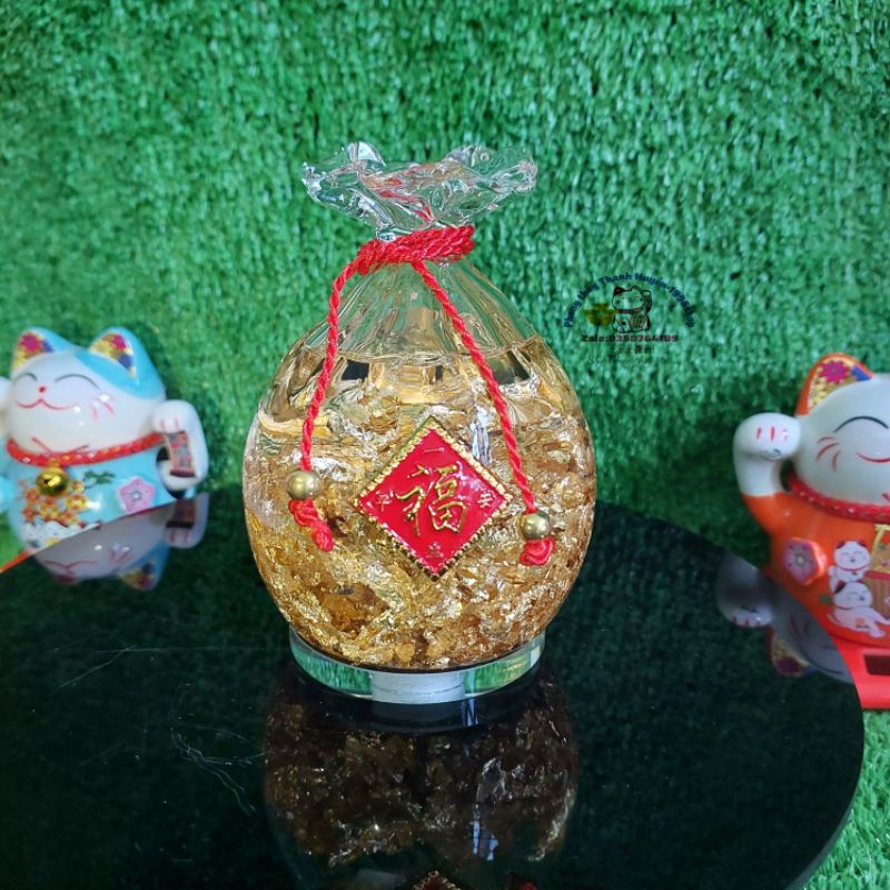 Túi vàng nước-vật phẩm phong thủy cao cấp,lá vàng 24k