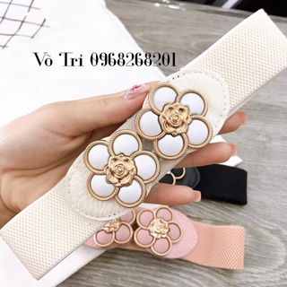 Thắt lưng phối đầm - đai nịt hình bông hoa 4cm