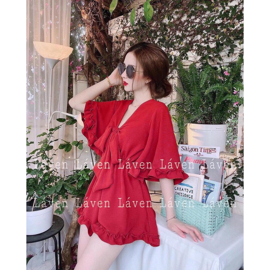 Sét Jum đùi Nữ cột nơ (chất đũi ) màu đỏ sang chảnh HL77