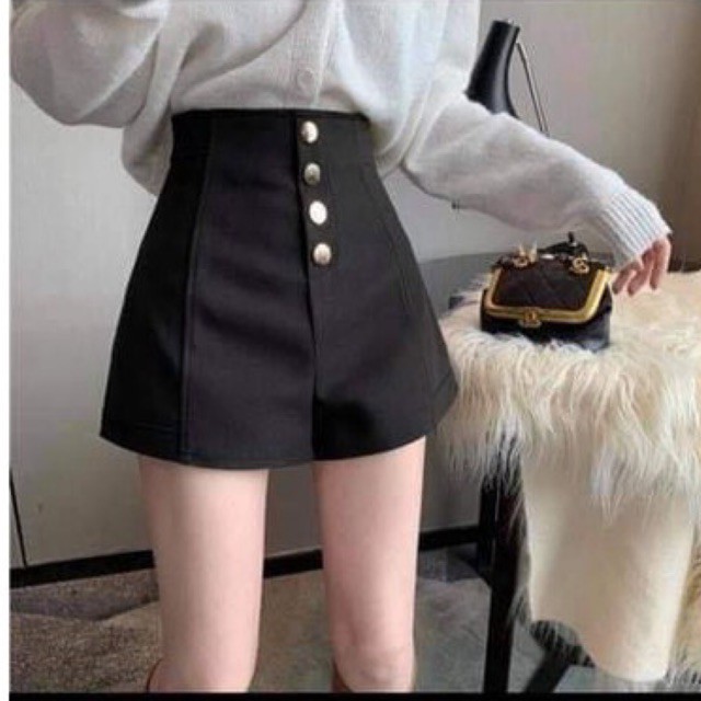 quần sooc cạp cao lưng cao 4 cúc ống suông DH