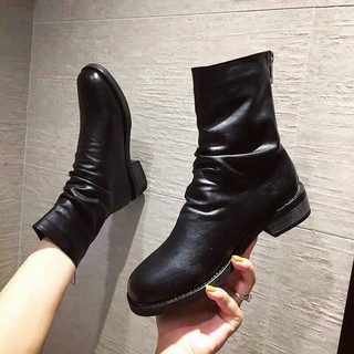 🌈😍🤩 Boot thu đông 2020 cổ nhăn gót thấp cao cấp🌼🤩🦚