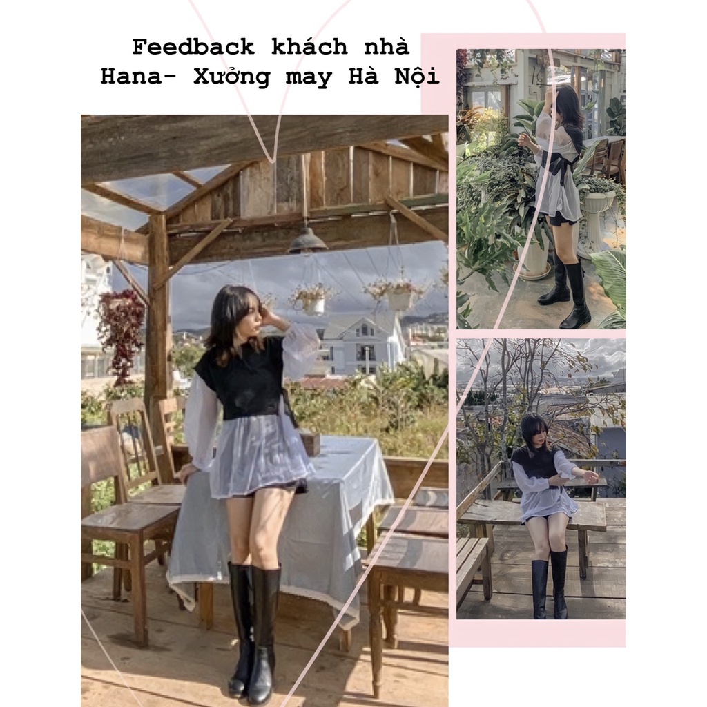 [BÁN SỈ] Áo Nữ Dáng Babydoll Phối Màu Basic Tay Dài_Lịch Sự_Xuống Phố Là Xinh