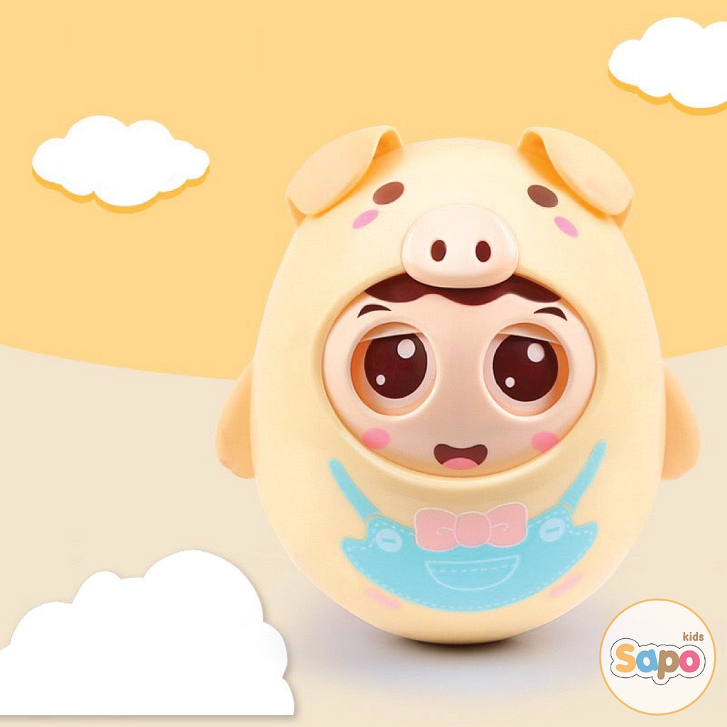 Đồ chơi lật đật chú heo chớp mắt có nhạc cho bé sapo kids