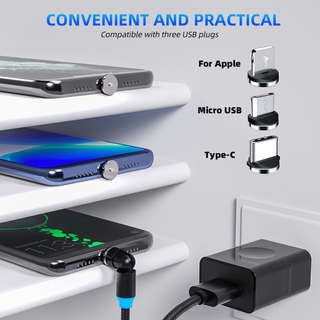 Dây Cáp Sạc Nhanh 2M 540o Cổng Usb Type C / lightning Iphone 12 Ios / android Micro