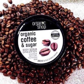 Tẩy da chết body cafe Organic shop Nga