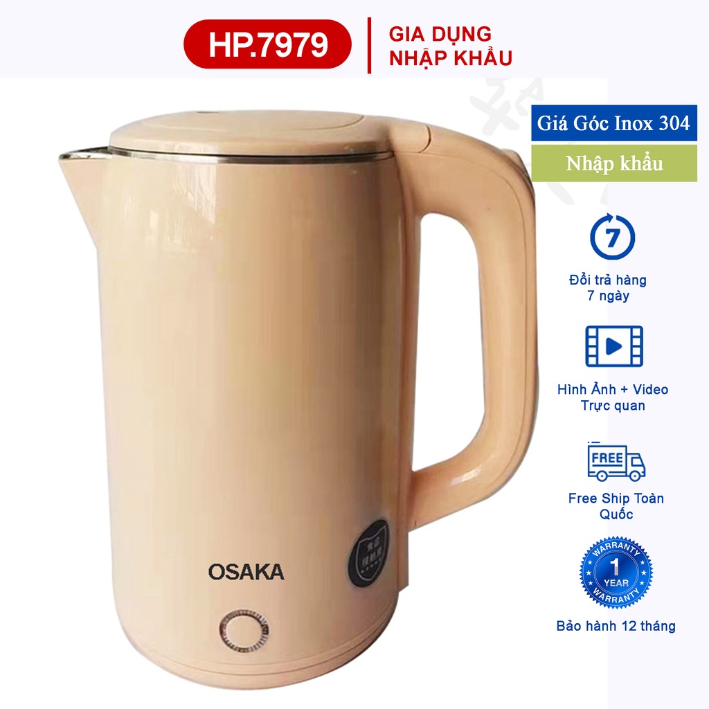 Ấm Đun Nước Chống Nóng Chống Giật Lidory, Ấm Siêu Tốc Osaka Đun Siêu Nhanh An Toàn Tiết Kiệm Điện