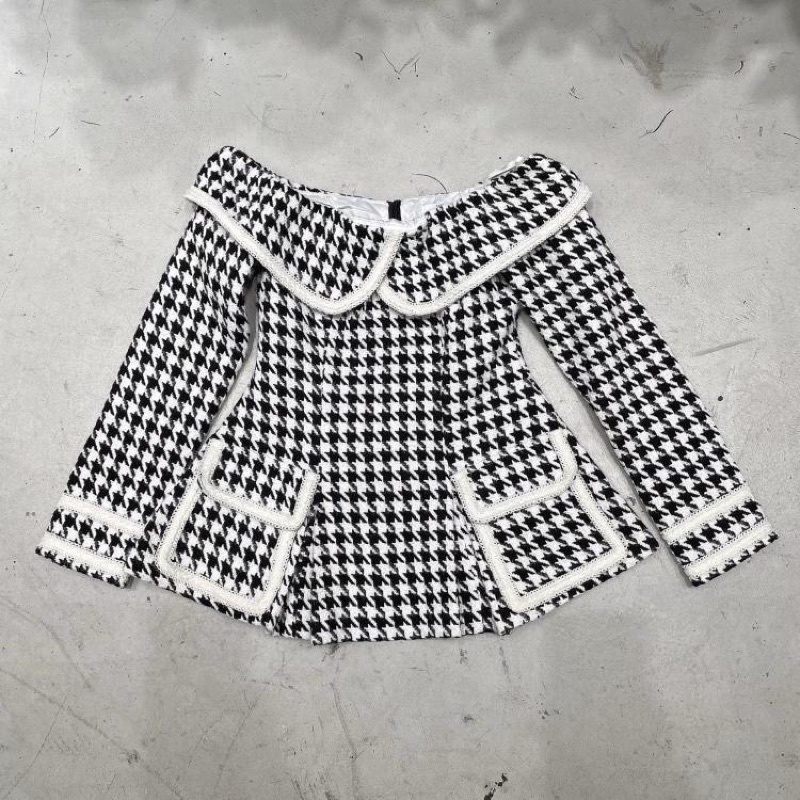 𝐎𝐑𝐃𝐄𝐑. Áo Trễ Vai Zicza Dạ Tweed Siêu Dày