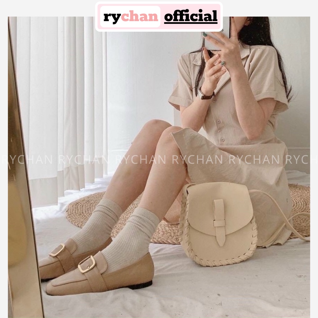 Đầm Nữ Đi Cafe Với Bạn Dáng Sơ Mi Xòe Tay Lửng Xếp Li Eo Cực Nữ Tính Màu Kem - DX9794