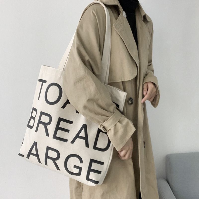 Túi vải canvas phong cách vintage  TOAST LARGE ( có khóa và có ngăn phụ)