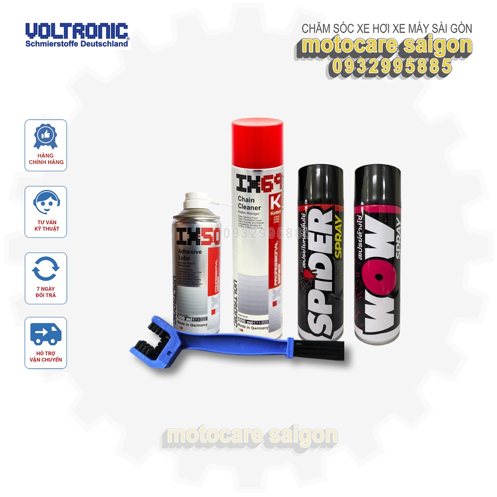 Combo Vệ Sinh Sên + Dưỡng Sên (Voltronic IX69 +IX50+ SPIDER+ WOW)