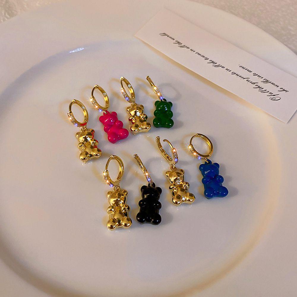 Bông Tai Dáng Dài Bằng Hợp Kim Họa Tiết Hoạt Hình Lấp Lánh Thời Trang Dự Tiệc