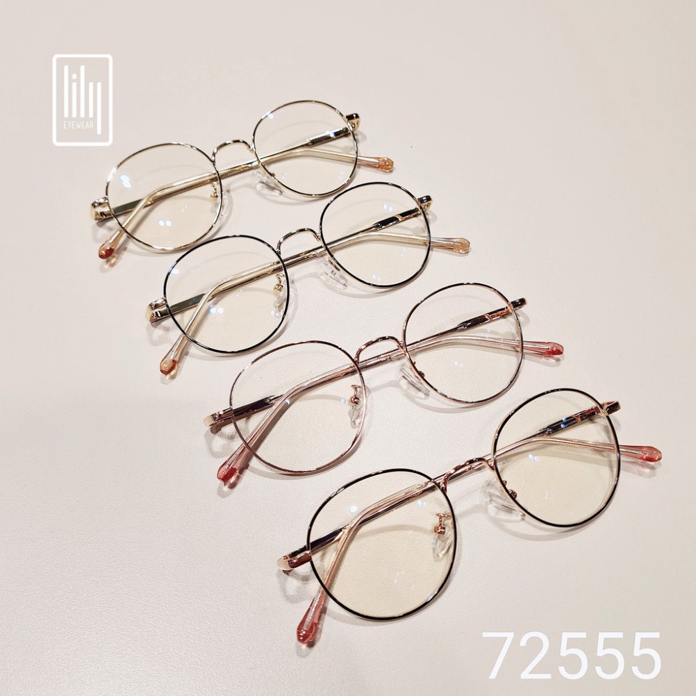 Gọng kính cận nữ kim loại Lilyeyewear mắt tròn màu sắc thời trang phù hợp khuôn mặt nhỏ 72555