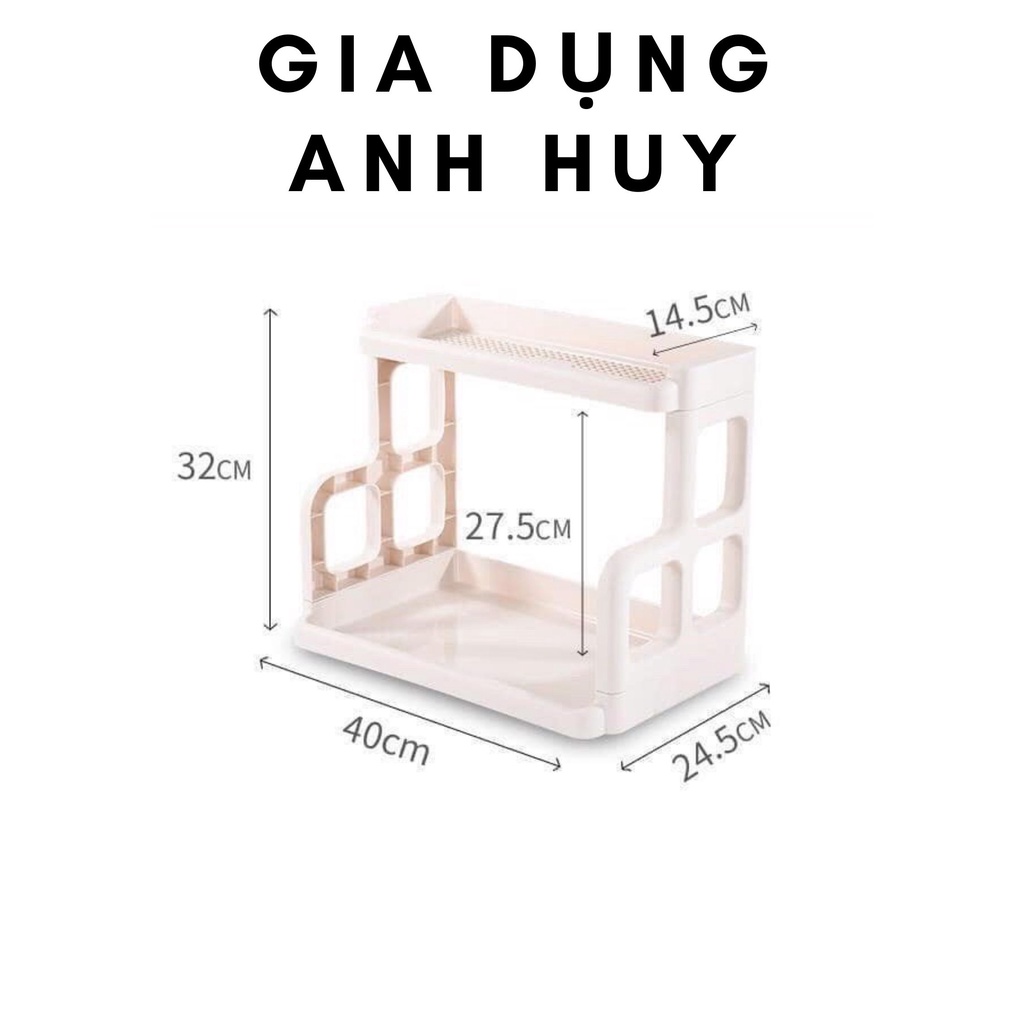 Kệ gia vị 2 tầng ,kệ gia vị, Kệ để đồ nhà bếp, nhựa đựng nhiều đồ ngăn nắp tiện ích