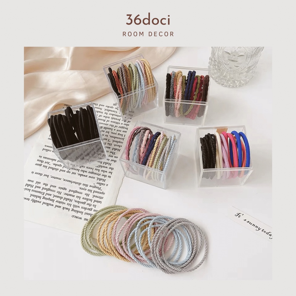 Set 10 Dây Buộc Tóc Xoắn Nhẹ Dải Màu Pastel Kiểu Hàn Quốc NEW 2021 | 36doci