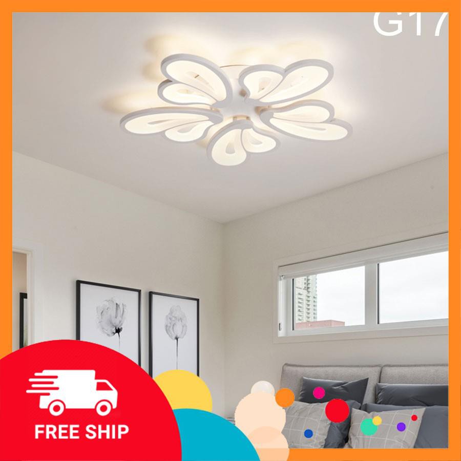 Đèn led ốp trần , đèn ốp trần trang trí phòng khách cánh hoa,3 chế độ sáng kèm điều khiển từ xa,bảo hành 1 năm
