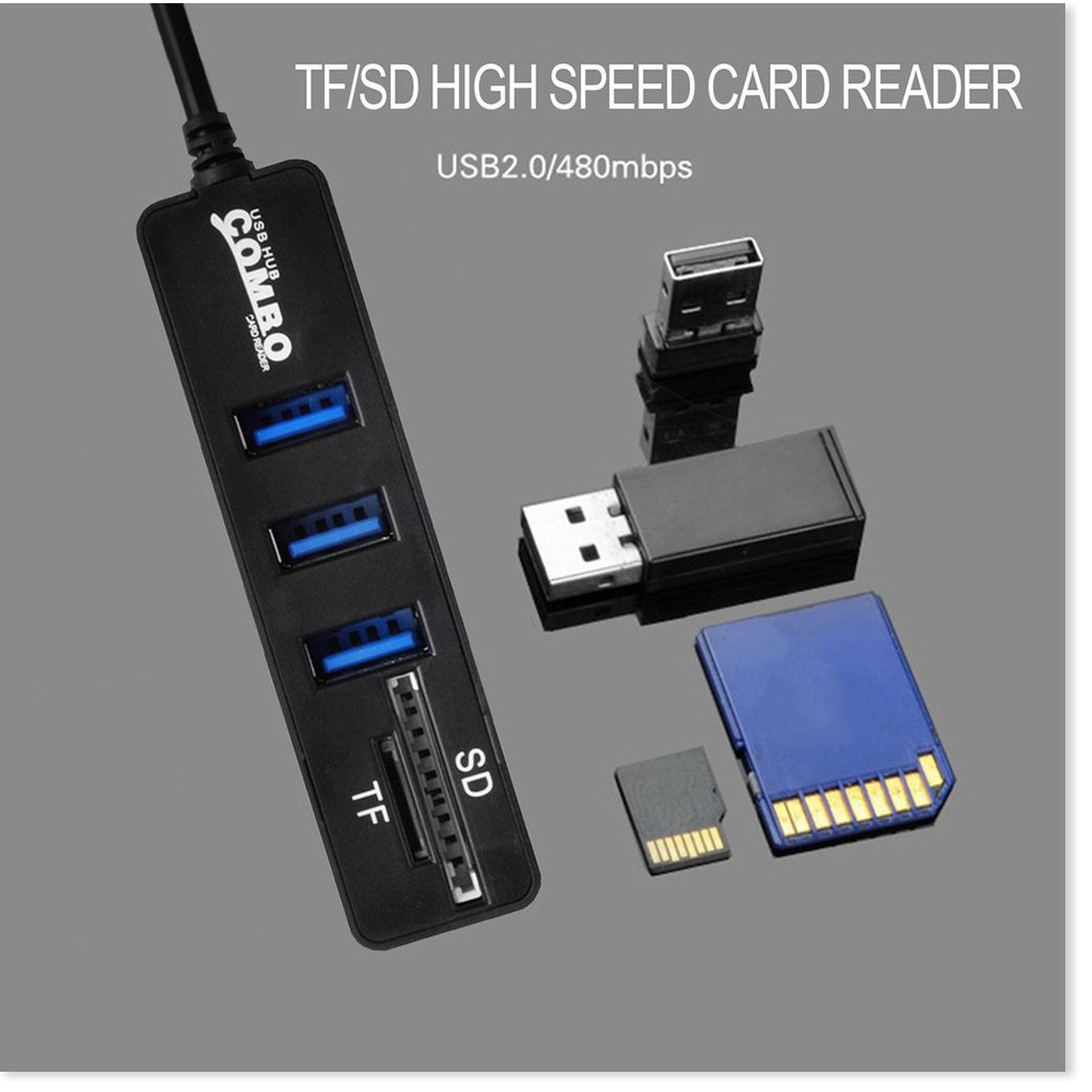 Hub Usb 3.1 Gồm 3 Cổng Usb Kèm Đầu Đọc Thẻ Nhớ SD/TF