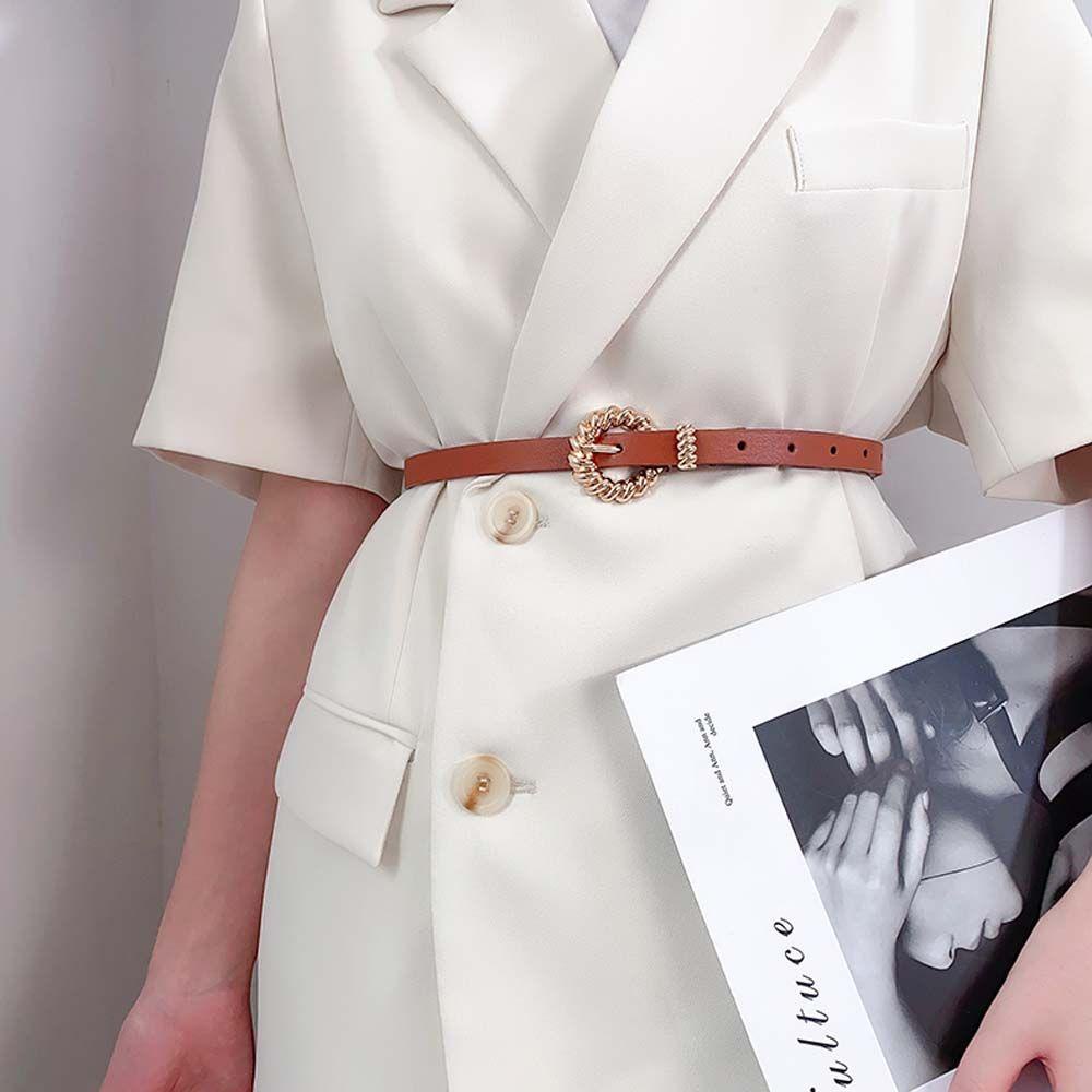 Thắt Lưng Da PU Mỏng Phối Lỗ Thời Trang Dân Tộc Hàn Quốc Cá Tính MXGOODS