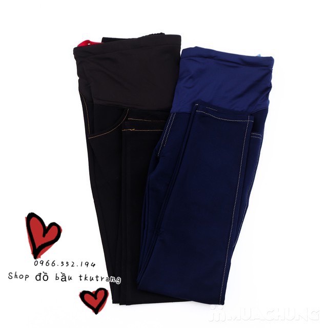 [Giá xưởng] Quần jean bầu cao cấp, ☘️có đáp bụng và chun chỉnh từng thai kỳ☘️Size (S-3Xl)