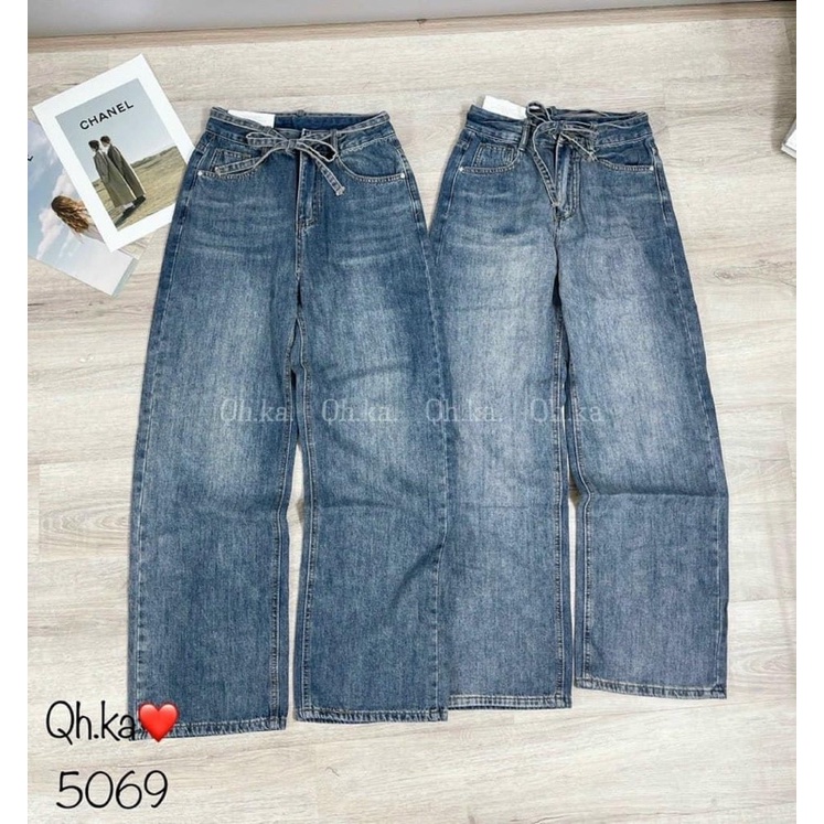 Mã 3266-672(Sớ chun eo) QUẦN JEAN SUÔNG MÀI BUỘC DÂY