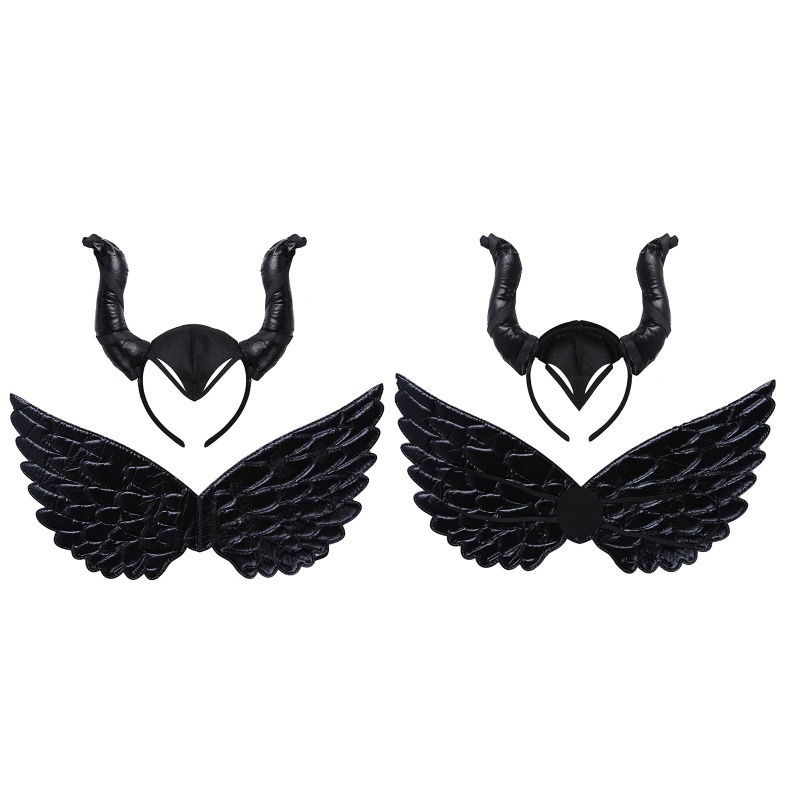 Băng đô cài tóc màu đen hình sừng quỷ hóa trang phù thủy cho bé