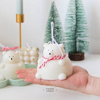 Nến thơm Gấu béo Chubby Bear - nến thủ công không khói quà tặng Giáng Sinh - Figures Candle