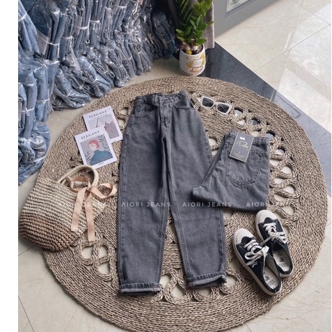 [Mã SRAPR8703 giảm 50% tối đa 20k đơn 0Đ] Quần Jean Nữ Aiori Lưng Cao Baggy Bò Trơn Lai Cuốn Phong Cách Hàn Quốc_Mã 080 | BigBuy360 - bigbuy360.vn