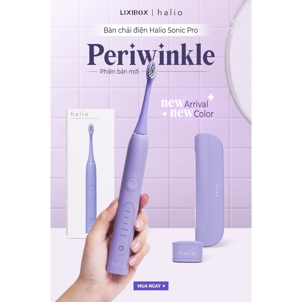 Bàn Chải Điện Làm Trắng Răng Halio Sonic Whitening Electric Toothbrush PRO Periwinkle