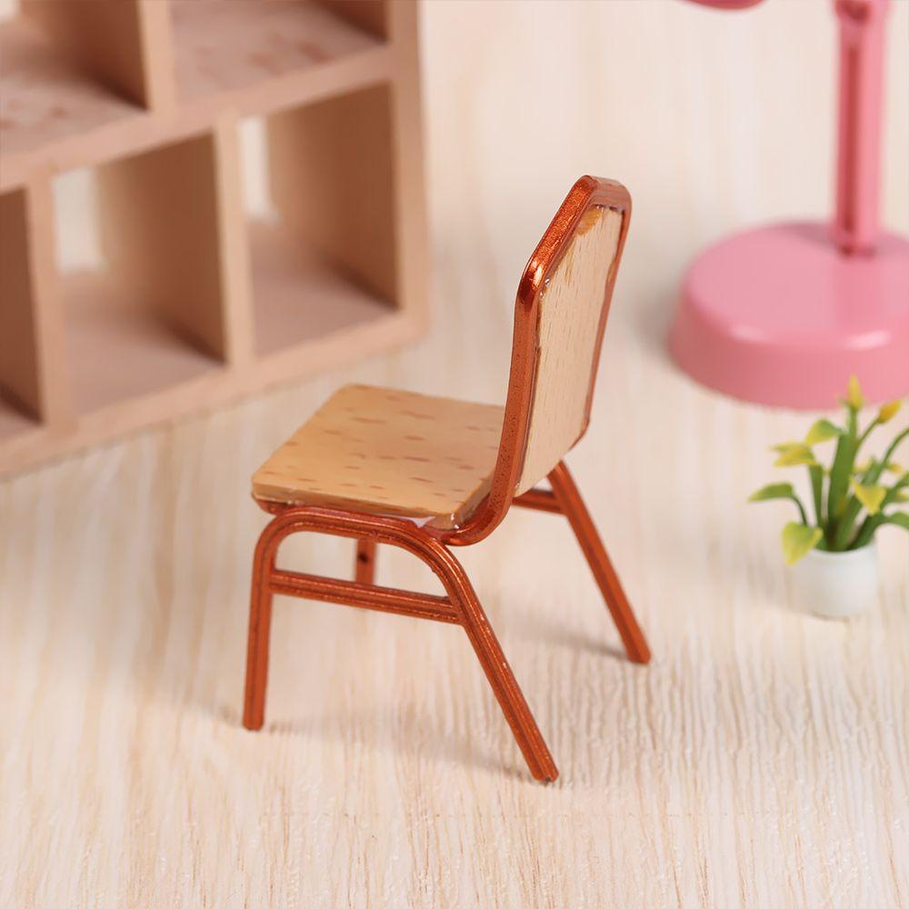 LUOL Ghế Gỗ 3 Màu Tỉ Lệ 1 / 12 Trang Trí Nhà Búp Bê