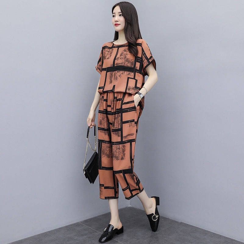 Fashion suits women summer Korean version of large size women's clothing is thin Western style casual loose-fat two-piece pants MM | BigBuy360 - bigbuy360.vn