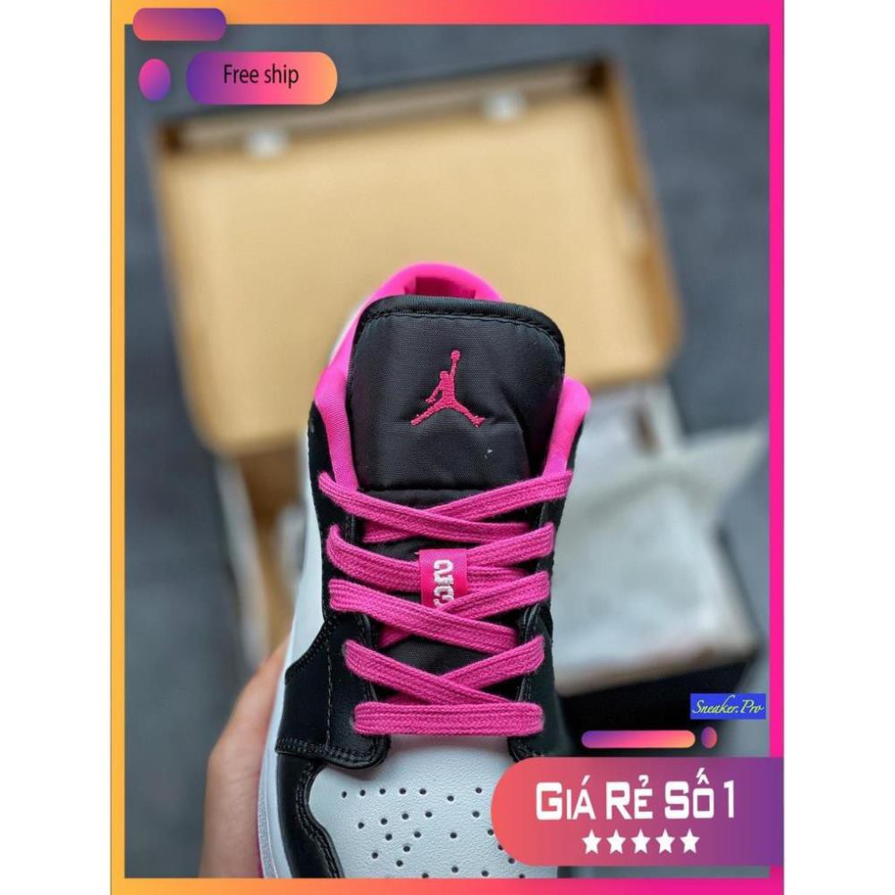 Giày thể thao Air Jordan 1 Low Black Active Fuchsia  cổ thấp siêu đẹp dành cho nam và nữ
