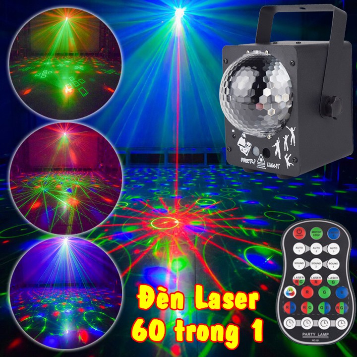 Đèn laser full màu 60 trong 1 đèn led trang trí đám cưới sân khấu vũ trường phòng karaoke