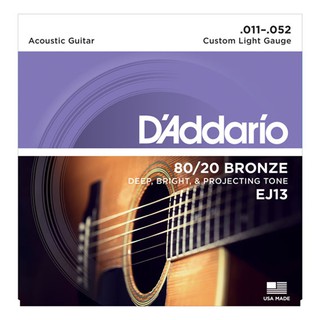 Dây đàn acoustic guitar d'addario ej13 chính hãng