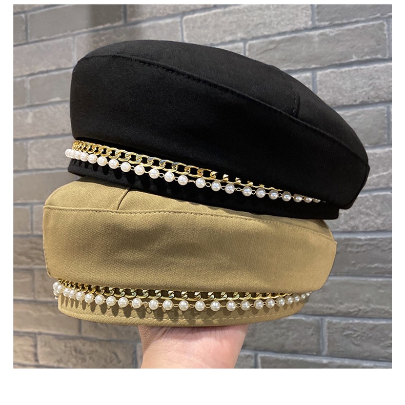 Nón Beret Đính Ngọc Trai Phong Cách Nhật Bản Thời Trang Xuân Thu Cho Nữ