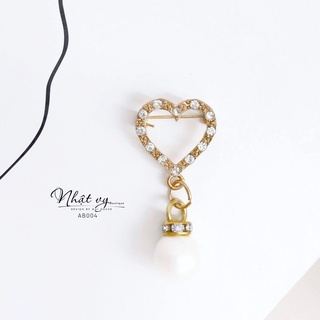 Cài Áo Trái Tim Nữ MAIHOUSE Đính Đá - AB004