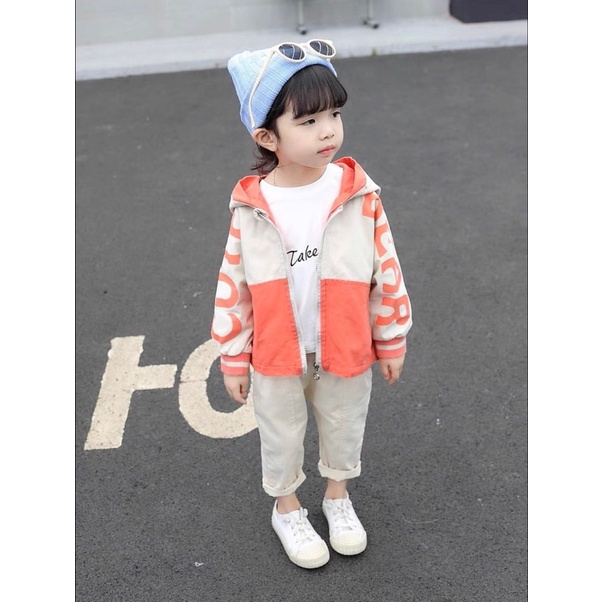 Áo Khoác cho bé, Áo khoác gió cho bé trai bé gái kiểu dáng Chữ tay ngộ nghĩnh Cao Cấp - full size cho bé