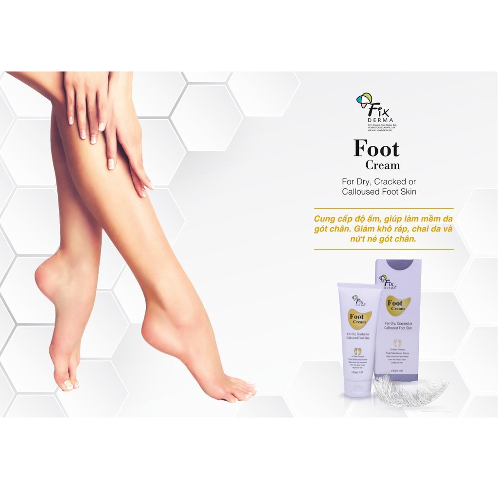 Kem dưỡng ẩm giảm nứt, làm mềm gót chân  fixderma foot cream 60g