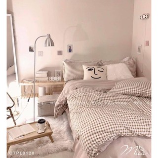 !!sale shock!! set chăn ga caro nâu beige hot hit - mã sản phẩm ctpl0128