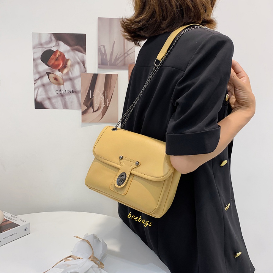 Túi Nữ 2 Ngăn Xinh Xắn Màu Vàng, Đen, Trắng Xinh Xắn | TX24 | Túi Xách Da Đựng Được Nhiều Đồ, Phù Hợp Đi Làm Đi Chơi