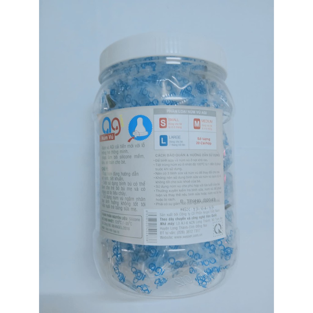 Hộp núm vú Agi Size L (20 Cái/hộp)