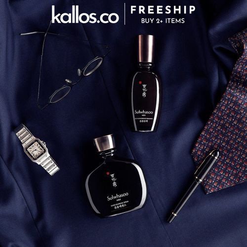 Bộ Chăm Sóc Da Nam Sulwhasoo Men Duo Set, Skin Strengthening Emulsion, Recharging Serum, UV Defense Protector - Kallos