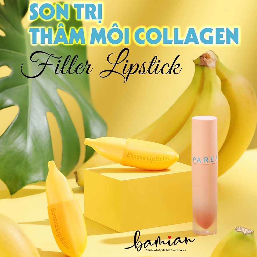 Son chuối dưỡng thâm môi Filler Lipstick làm hồng tươi căng bóng