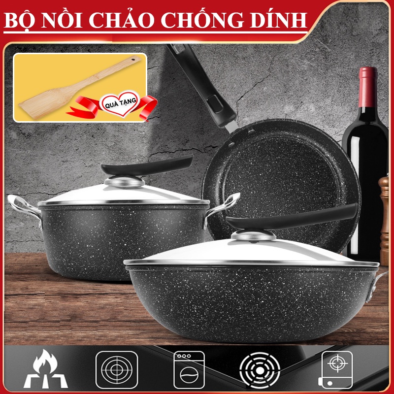 Phổ quát Bộ Nồi Chảo Chống Dính Chảo chiên 24cm Quánh 24cm Chảo chiên sâu lòng 32cm