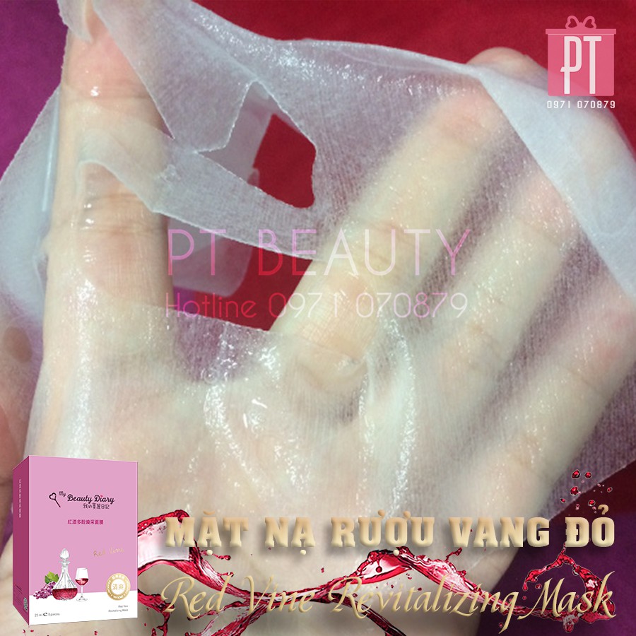 Mặt nạ My Beauty Diray Rượu Vang giúp săn chắc da hộp 8 miếng