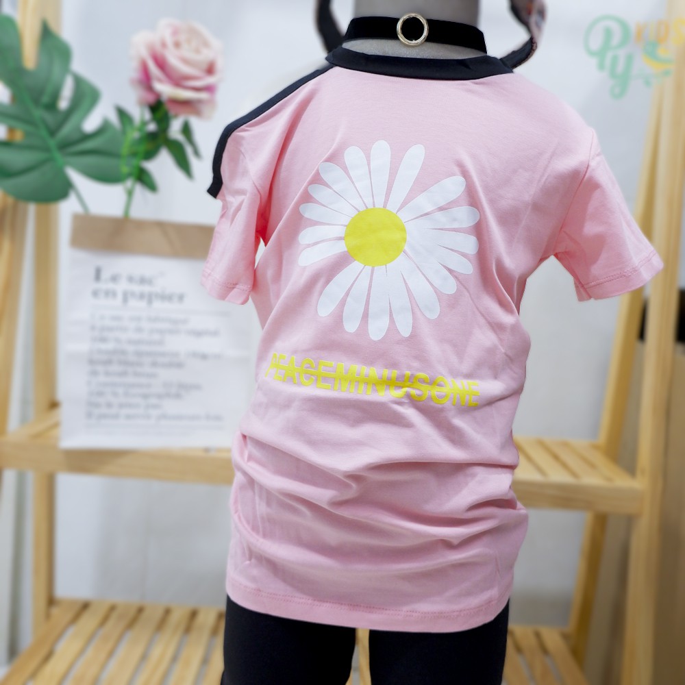 Bộ lửng gấu dây rút / Chan.nel / hoa cúc hở vai, cotton cho bé gái từ 8-38kg