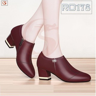Giày bốt boot nữ đẹp Rosata gót viền RO178