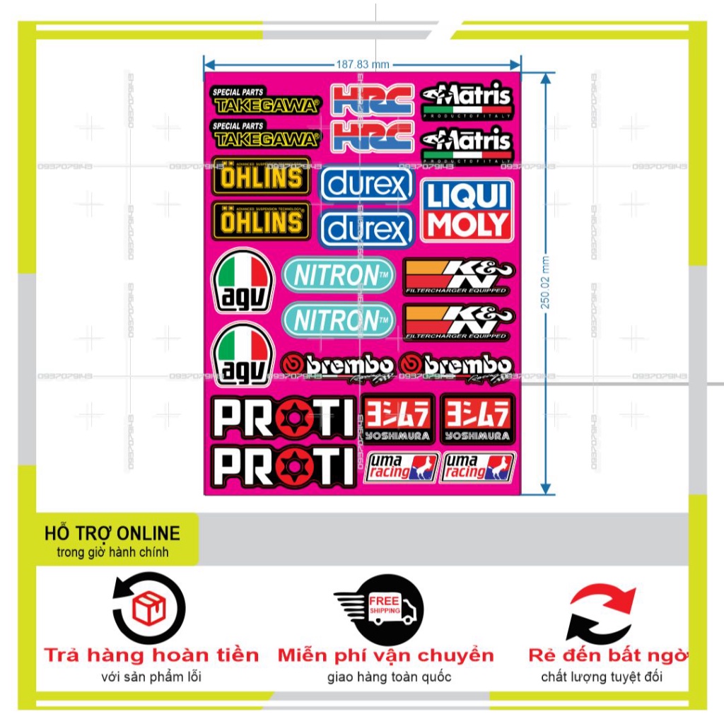 LOGO STICKER DÁN XE MÁY HỒNG M34 - SHINDECAL2