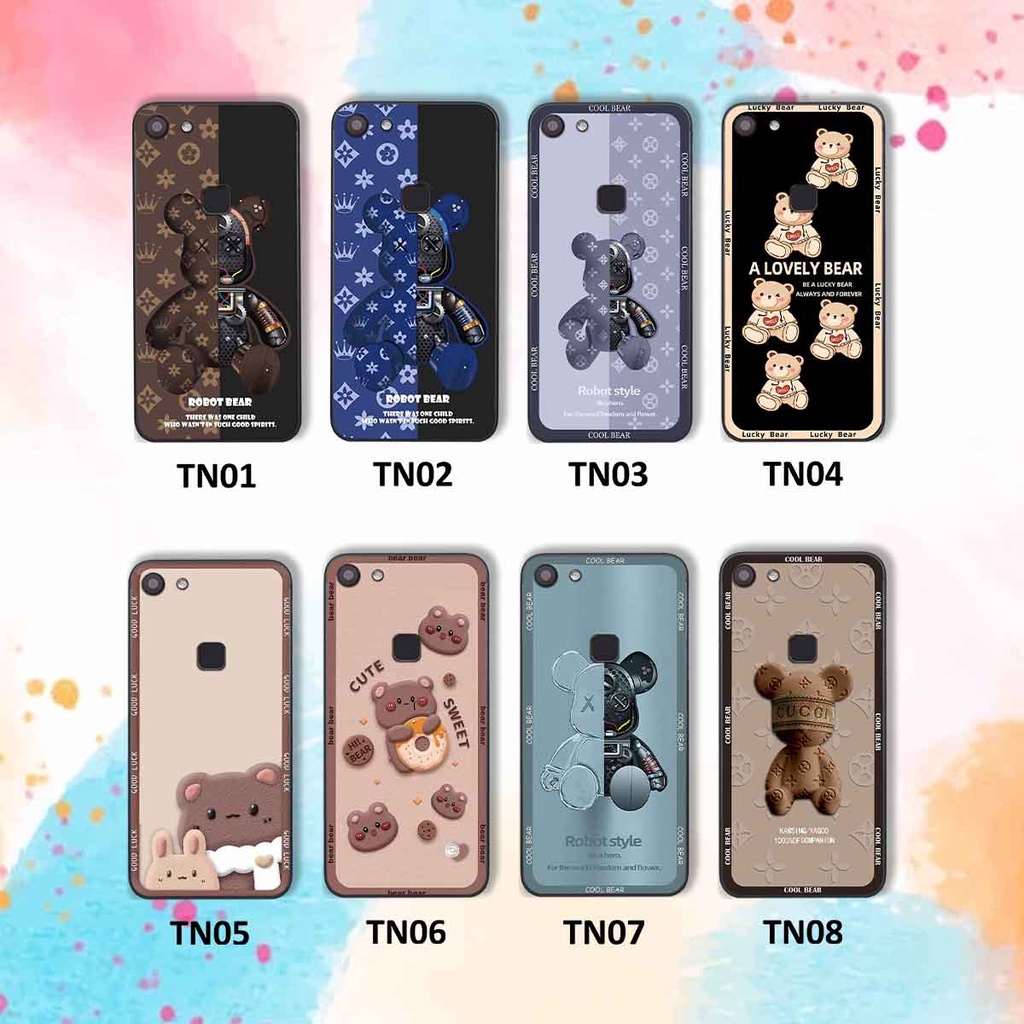 Ốp Vivo V7 / V7 Plus / V7+ bear brick, gấu đáng yêu, dễ thương